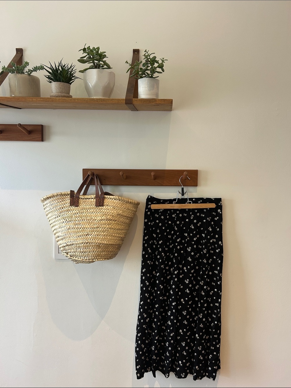 Sezane silk Floral Maxi Skirt with White Daisy Print